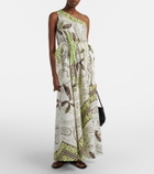 Tory Burch Printed belted cotton-blend maxi dress