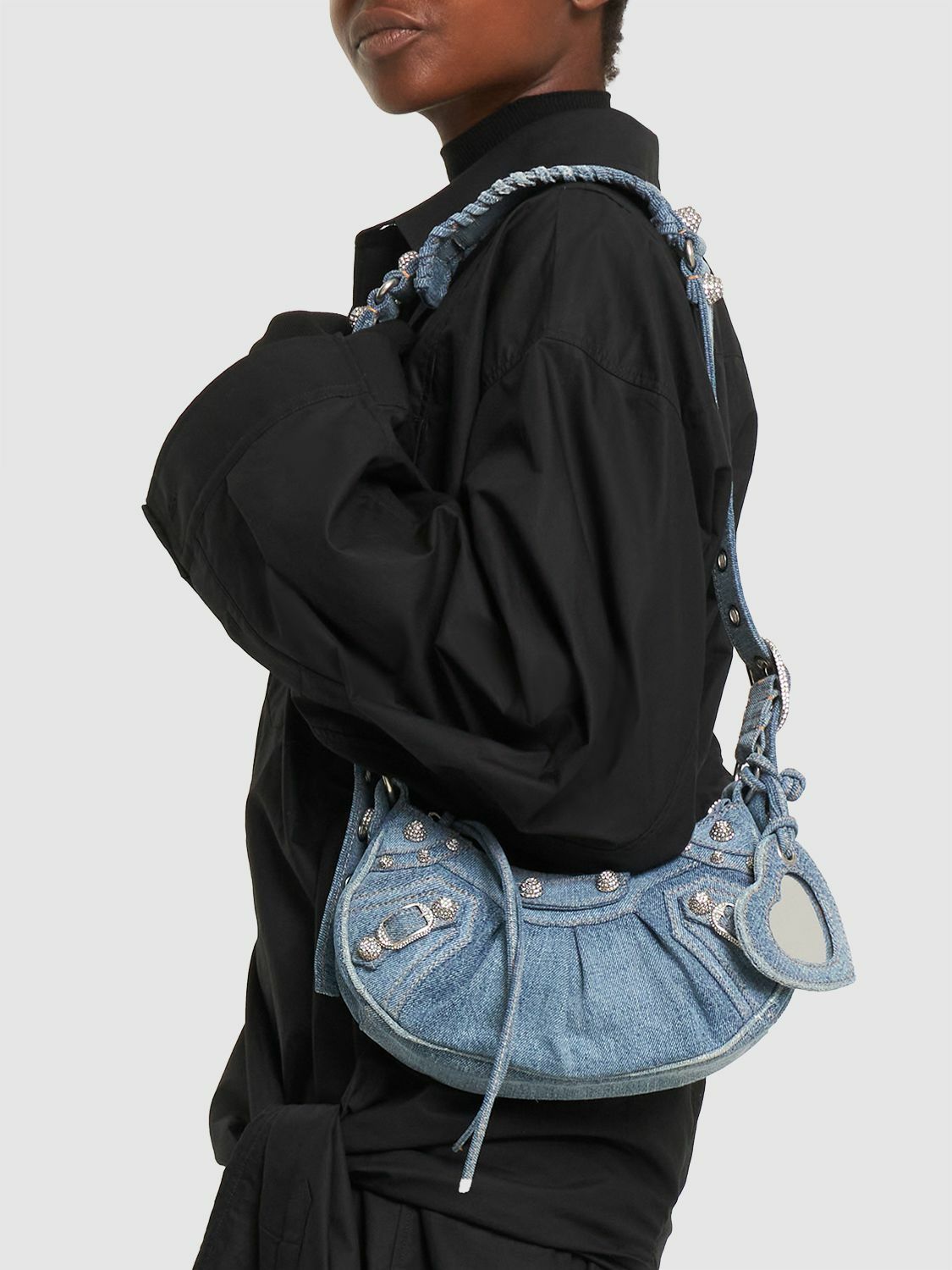 BALENCIAGA - Xs Le Cagole Denim Shoulder Bag Balenciaga
