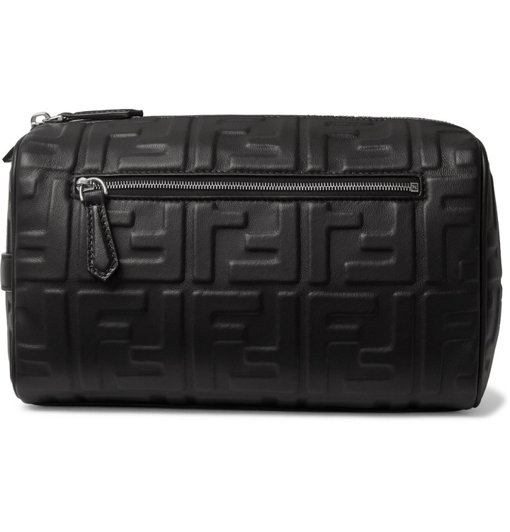 Photo: Fendi - Logo-Embossed Leather Wash Bag - Black