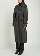 Toteme Double-breasted Belted Cotton-blend Trench Coat Black