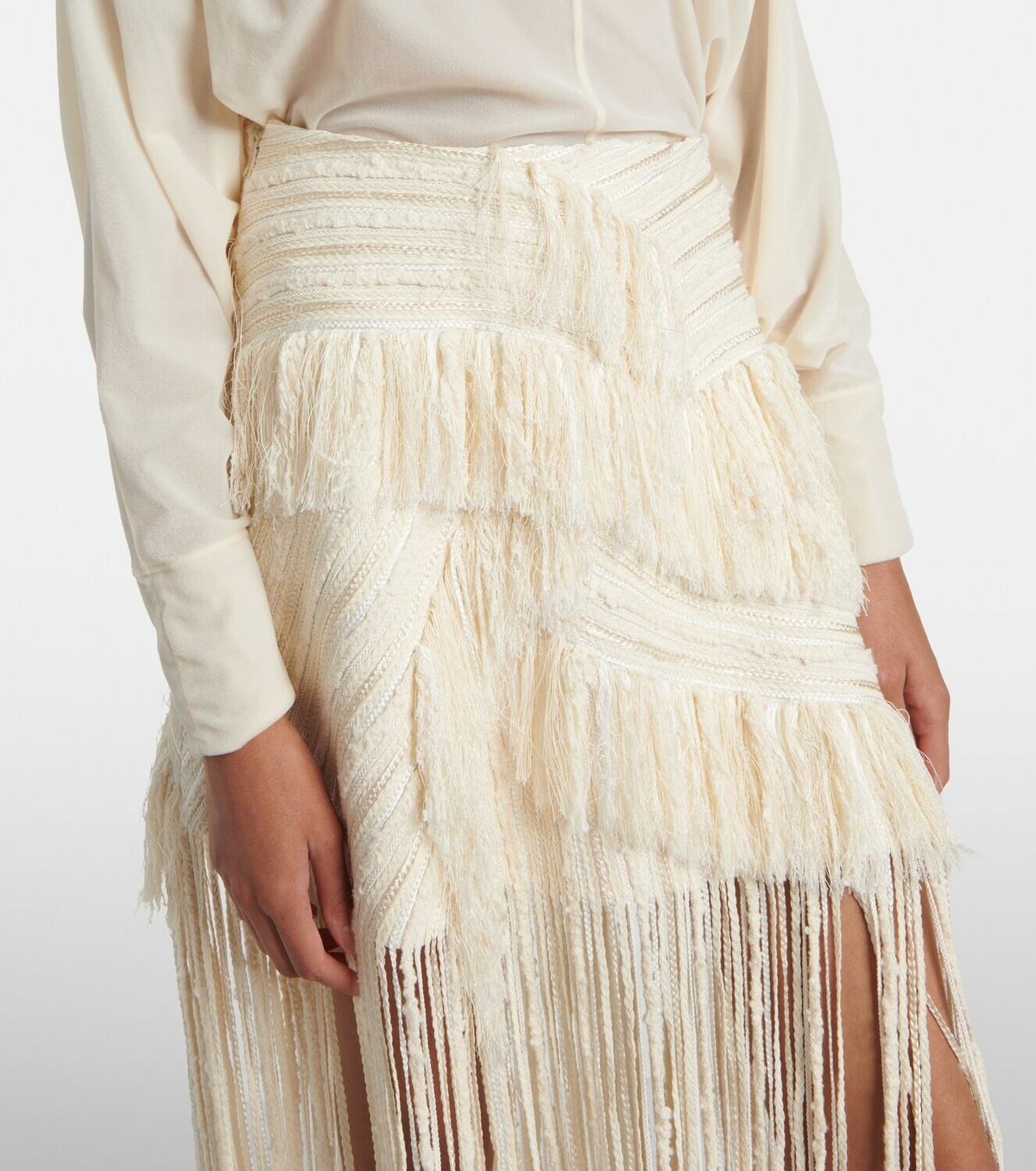 Xu Zhi Fringed maxi skirt