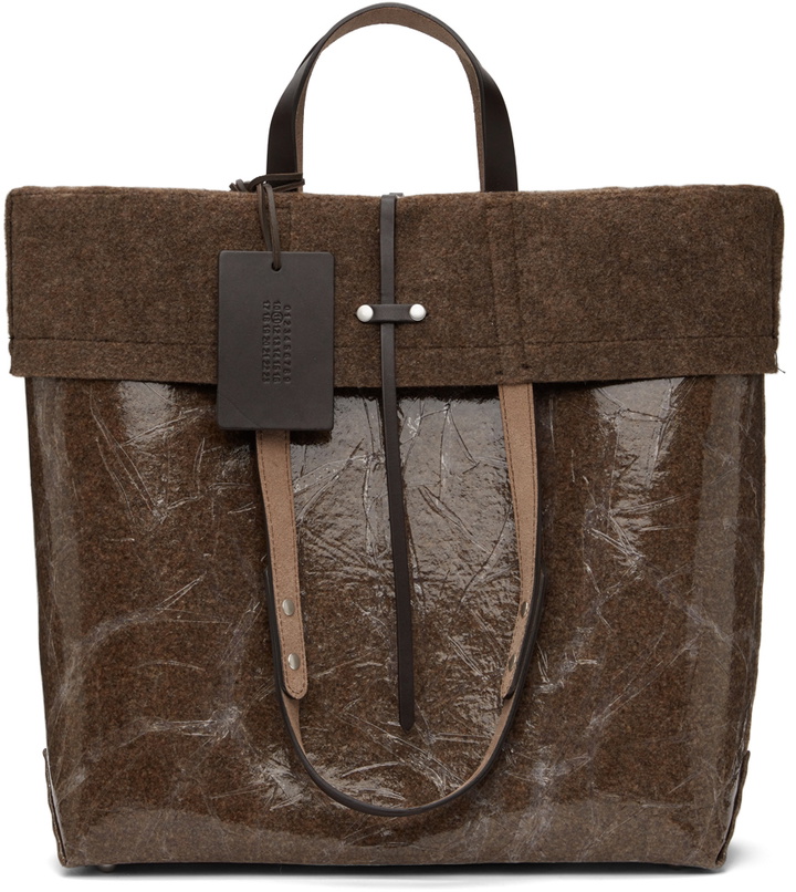 Photo: Maison Margiela Brown Felt Wet Tote Bag