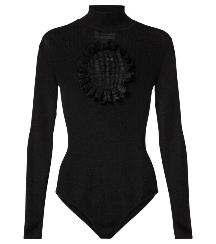 Photo: Self-Portrait x Christopher Kane lace-trimmed cutout bodysuit