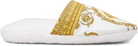 Versace White 'I Heart Baroque' Slippers