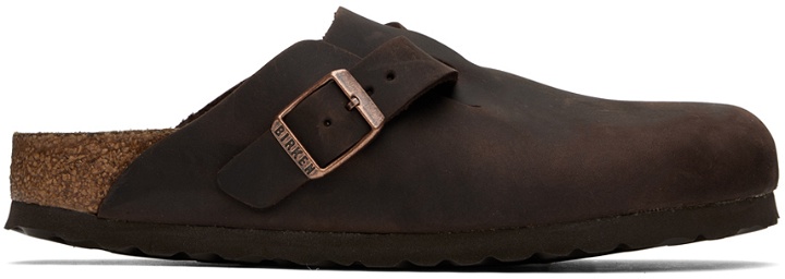 Photo: Birkenstock Brown Narrow Boston Soft Footbed Loafers