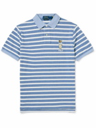 Polo Ralph Lauren - Slim-Fit Logo-Embroidered Striped Cotton-Piqué Polo Shirt - Blue