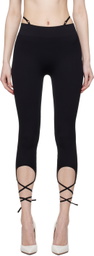 ANDREĀDAMO Black Lace-Up Leggings