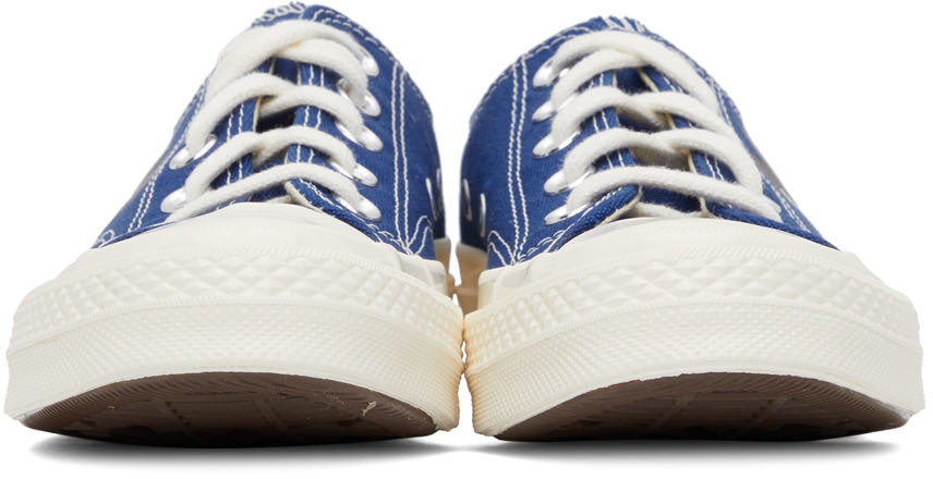COMME des GARÇONS PLAY Blue Converse Edition Half Heart Chuck 70 Low Sneakers
