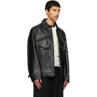 Y-3 Black Leather Blouson Jacket