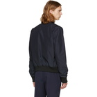 AMI Alexandre Mattiussi Navy Nylon Bomber Jacket