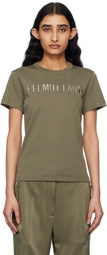 Helmut Lang Khaki Slim Logo T-shirt
