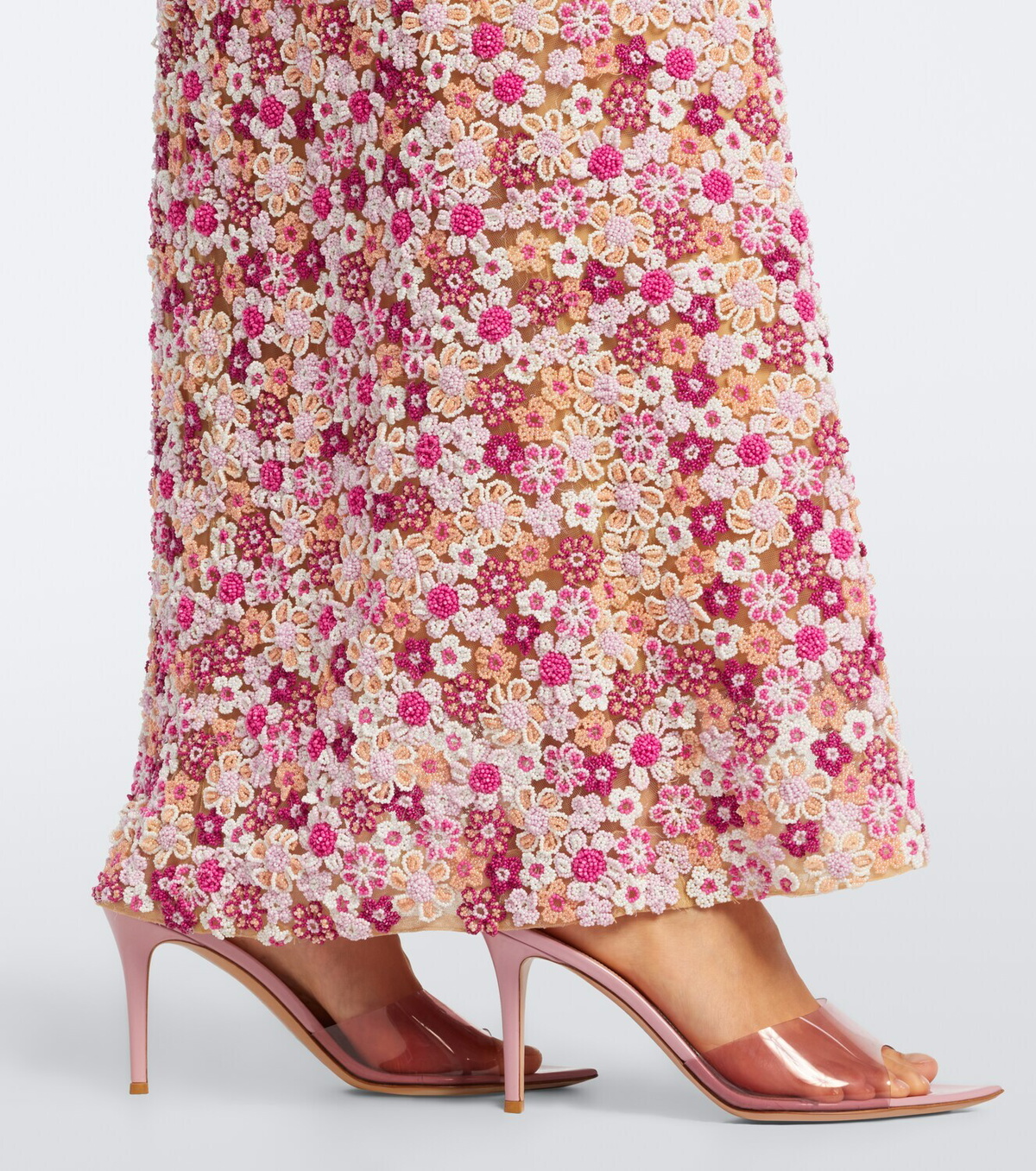Là Fuori Afterglow Botanica beaded open-back gown