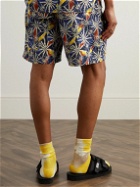 Beams Plus - Straight-Leg Mid-Length Printed Shell Swim Shorts - Blue
