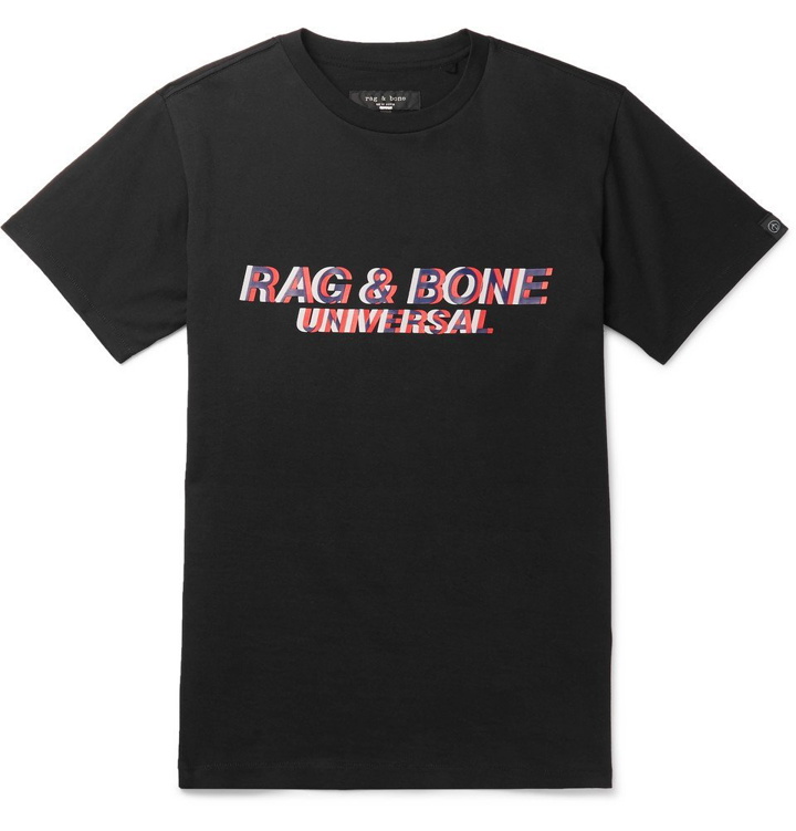 Photo: rag & bone - Glitch Logo-Print Cotton-Jersey T-Shirt - Black