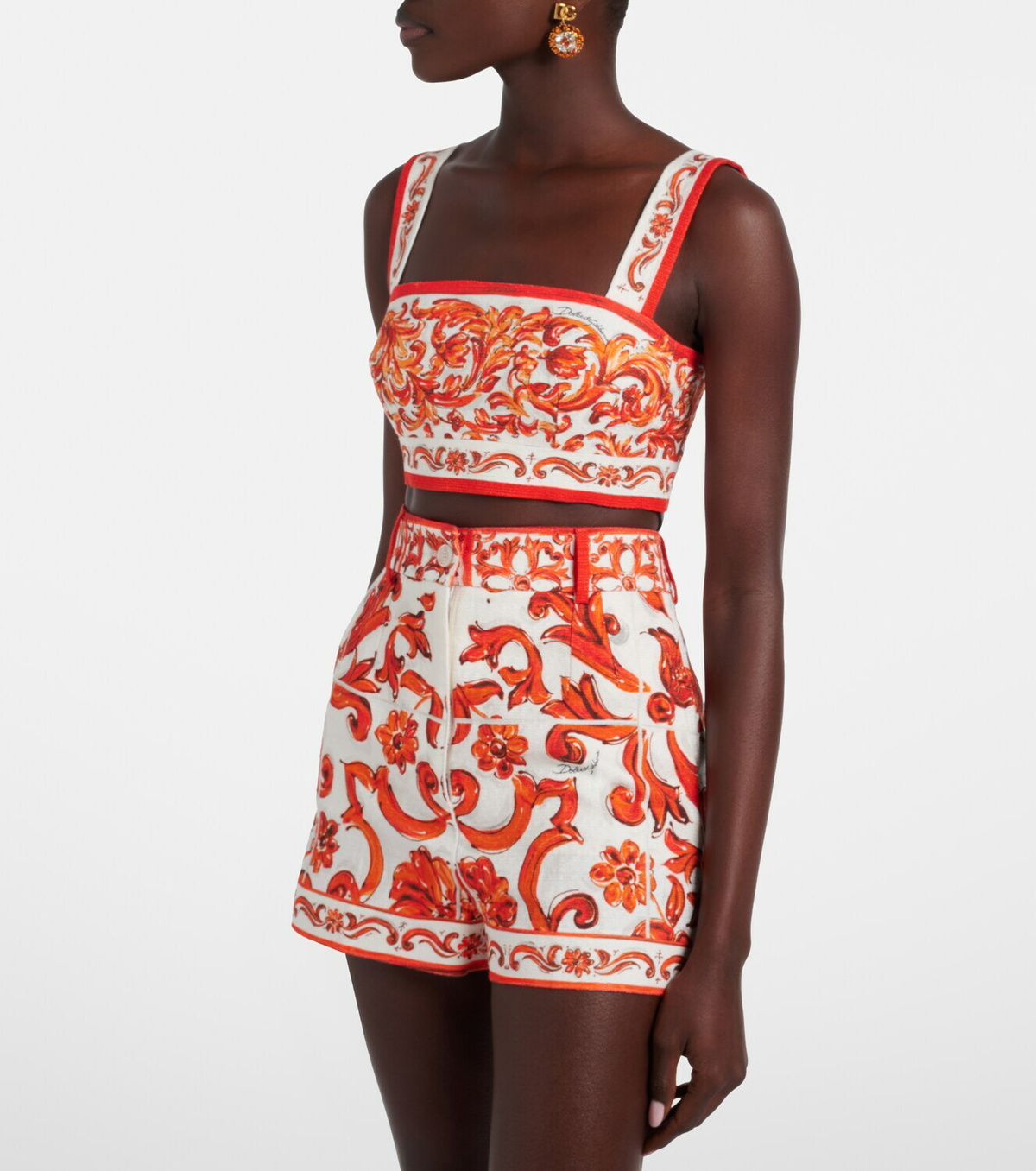 Dolce&Gabbana Majolica printed crop top