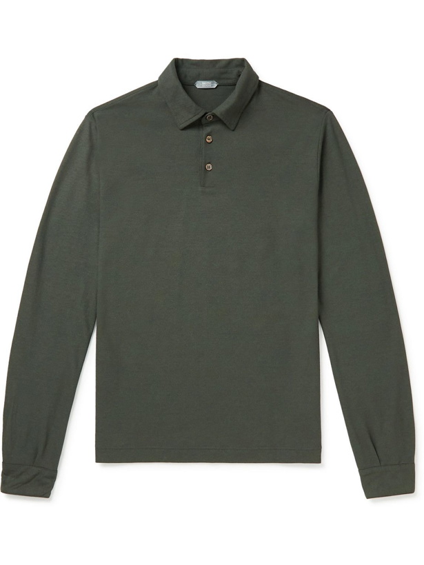 Photo: Incotex - Slim-Fit Ice Cotton-Jersey Polo Shirt - Green