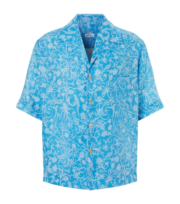 Photo: Kiton Printed linen bowling shirt