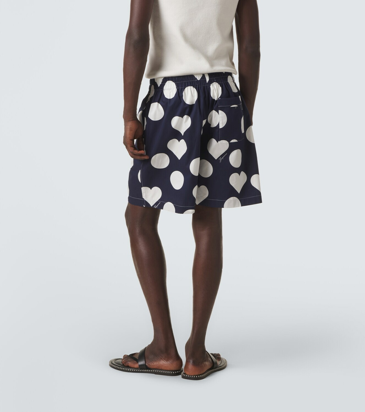 Jacquemus Caleçon polka-dot cotton poplin shorts