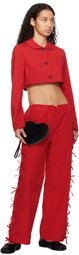 Sandy Liang Red Poppet Track Pants