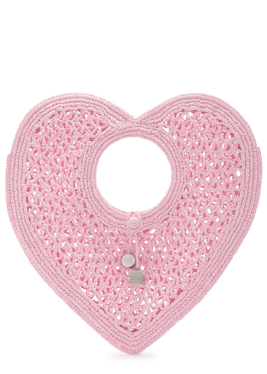 Jacquemus Le Spiaggia Coeur Heart Raffia Tote bag - Pink - One Size