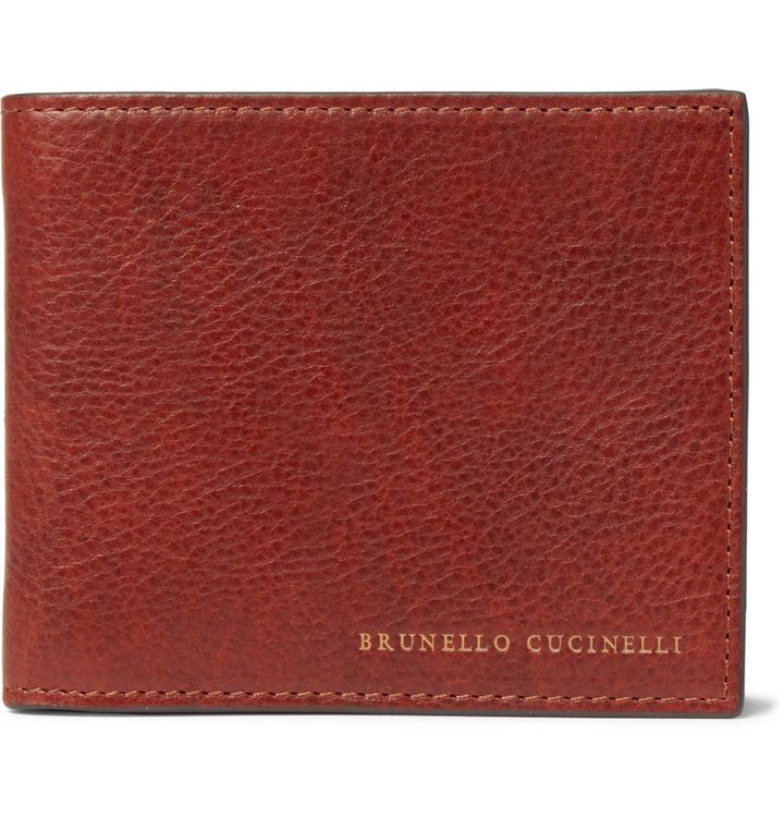 Photo: Brunello Cucinelli - Burnished Full-Grain Leather Billfold Wallet - Brown