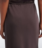 Vince Lace-trimmed satin midi skirt