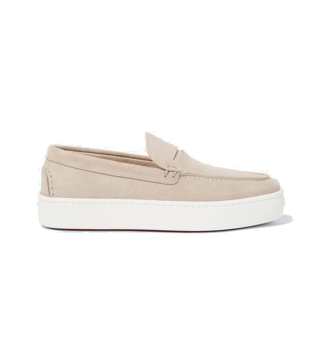 ＊Christian Louboutin＊ Paqueboat スエードシューズ CHRISTIAN LOUBOUTIN Paqueboat Suede Penny Loafers for Men