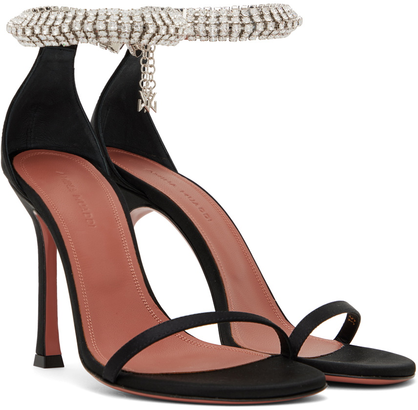 【関税込み】Amina Muaddi ブラック Iman ヒールサンダル Amina Muaddi Black Iman Heeled Sandals Amina Muaddi