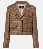 Etro Houndstooth cropped wool blazer