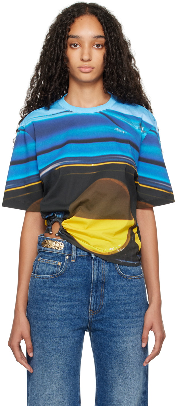 Rabanne Multicolor Piercing Fast Cars T-shirt Paco Rabanne