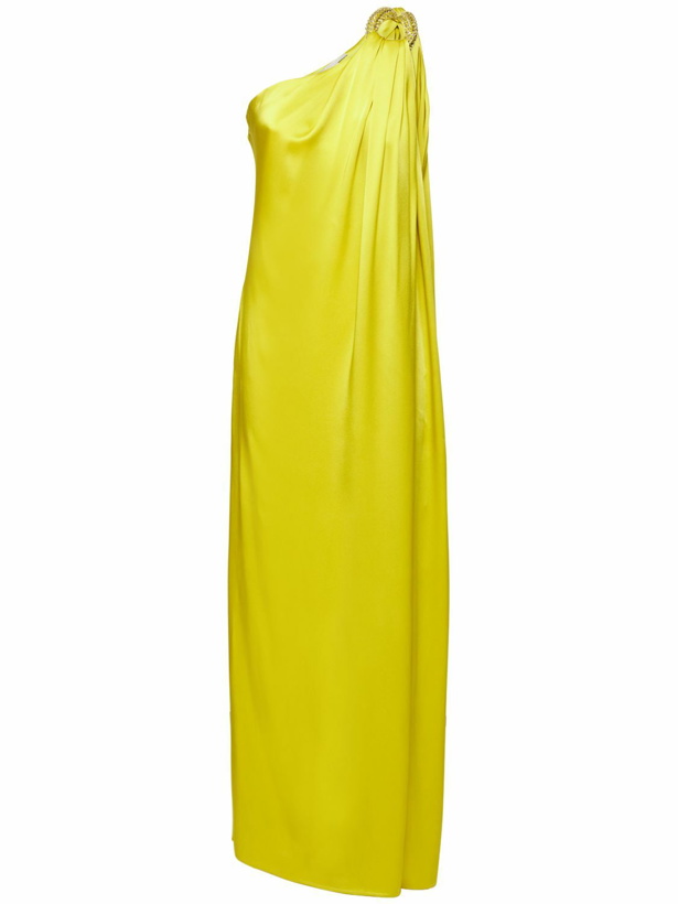 Photo: STELLA MCCARTNEY Embellished Shoulder Satin Long Dress