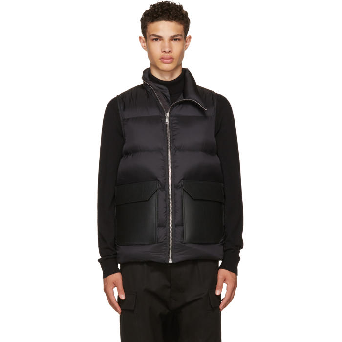 Rick Owens Black Down Mollino Vest Rick Owens