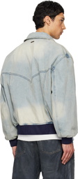 We11done Blue Western Harrington Denim Jacket