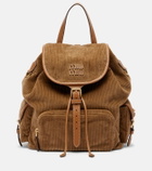 Miu Miu Leather-trimmed corduroy backpack