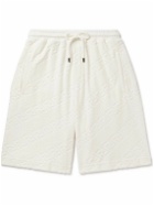 Fendi - Straight-Leg Cotton-Blend Chenille Drawstring Bermuda Shorts - White