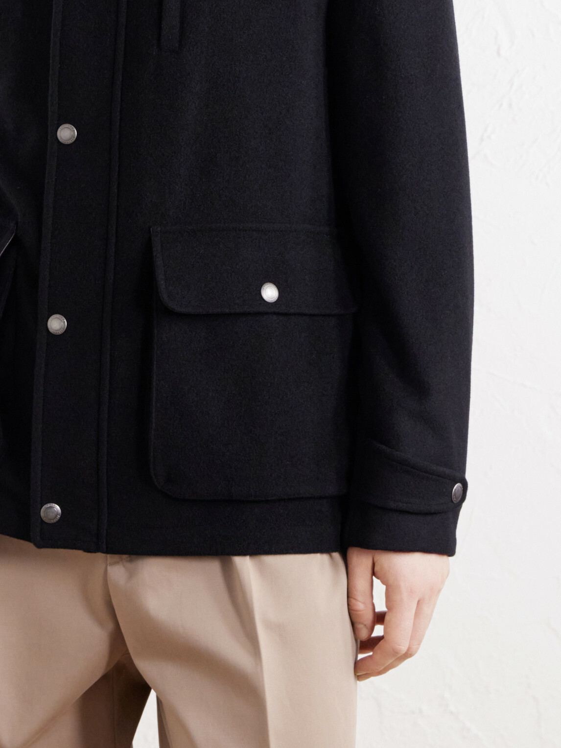 Brunello Cucinelli - Leather-Trimmed Cashmere-Felt Jacket - Black