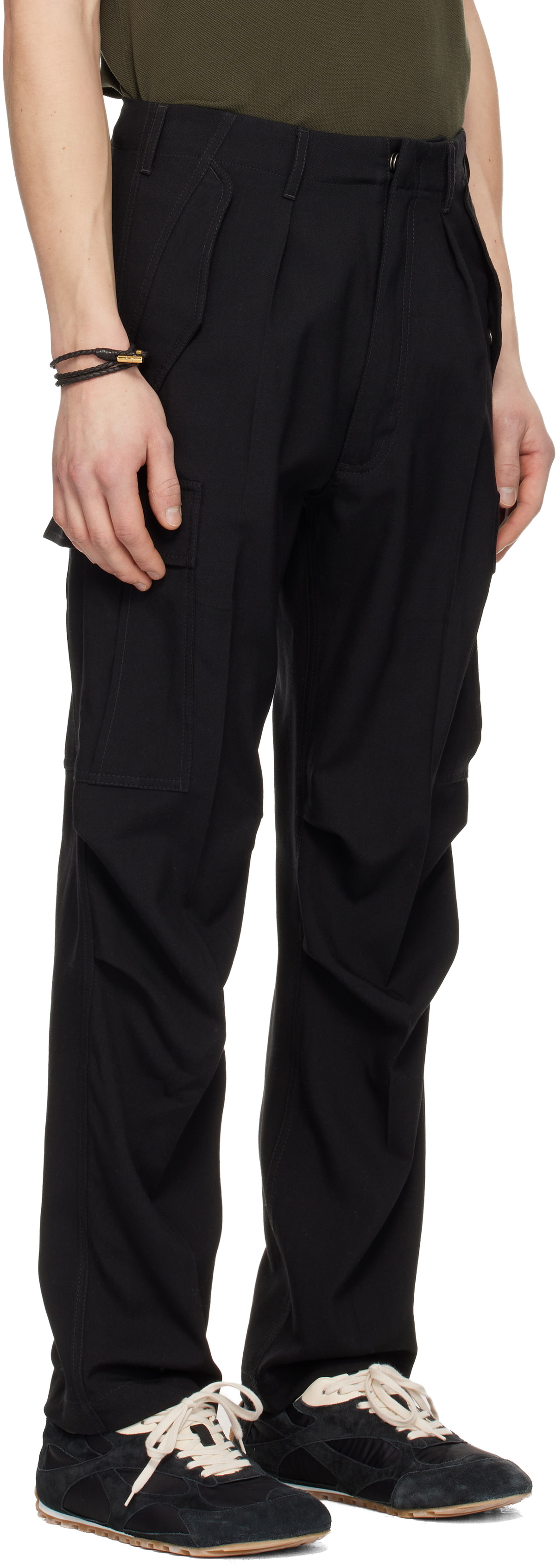 TOM FORD Black Wool Cashmere Cargo Pants