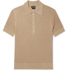 TOM FORD - Open-Knit Polo Shirt - Neutrals