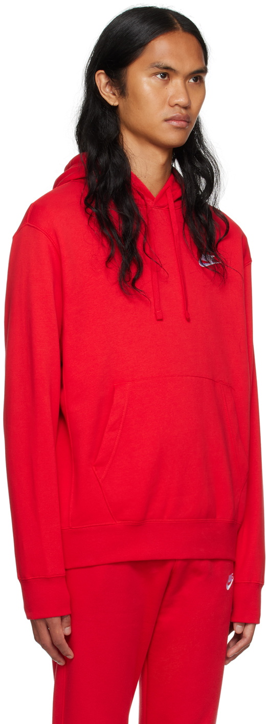 nike men's sportswear club fleece hoodie red