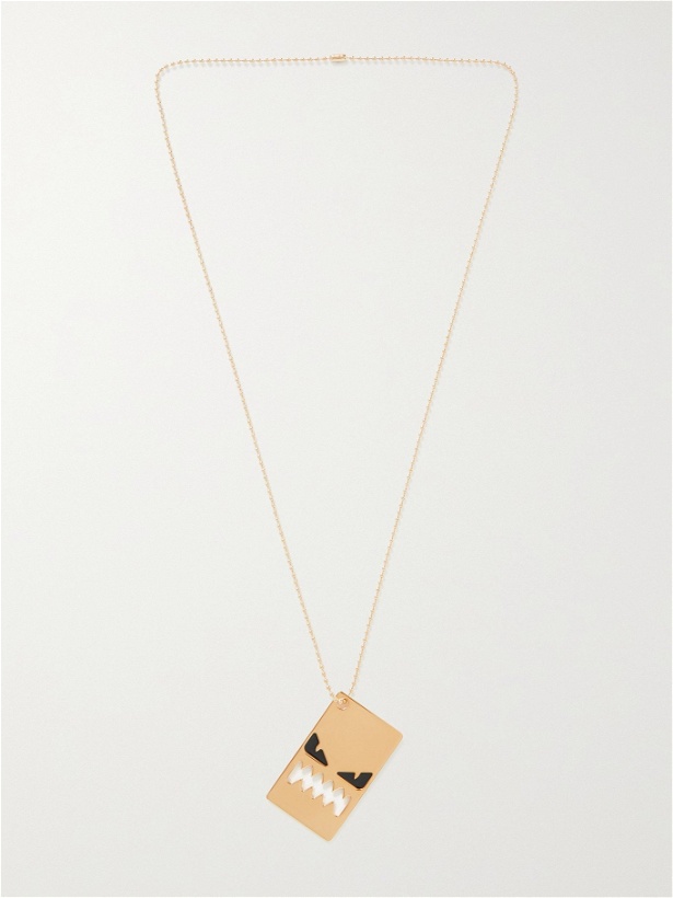 Photo: FENDI - Gold-Tone and Enamel Pendant Necklace - Gold