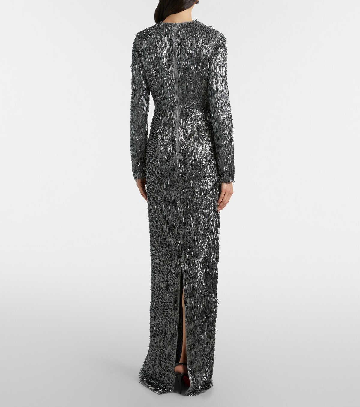 Erdem Sequined draped maxi dress