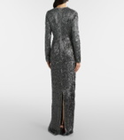 Erdem Sequined draped maxi dress