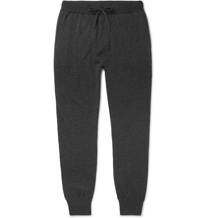 Photo: Mr P. - Slim-Fit Tapered Mélange Wool and Cashmere-Blend Sweatpants - Gray