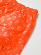 ANDERSON & SHEPPARD - Mid-Length Printed Swim Shorts - Orange