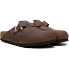 Birkenstock Brown Regular Boston Oiled Leather Slip-on Loafers