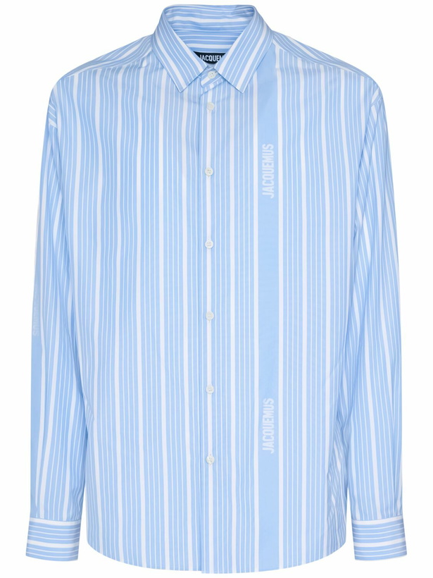 Photo: JACQUEMUS La Chemise Simon Logo Striped Shirt