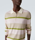 Arch4 Striped cashmere polo sweater