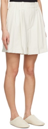 ISSEY MIYAKE Off-White Figure Faux-Leather Shorts