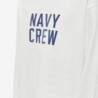 Uniform Bridge Men's Long Sleeve Navy T-Shirt in Off White