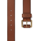 POLO RALPH LAUREN - 5cm Logo-Debossed Leather Belt - Brown